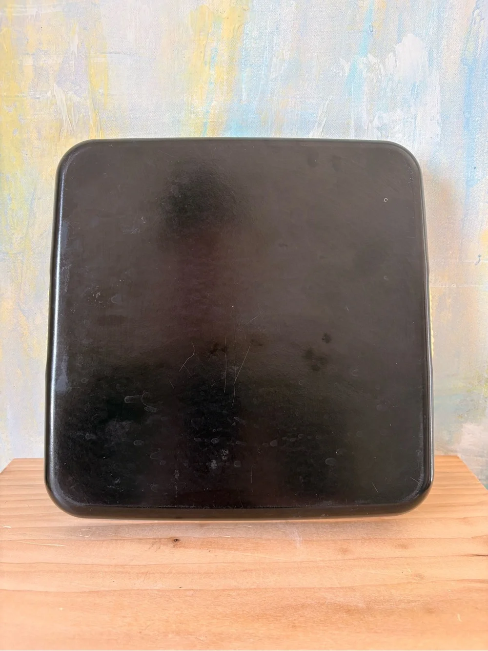 Vintage 1980s Lacquerware-Style Black and Red Floral Peacock Vanity Trays